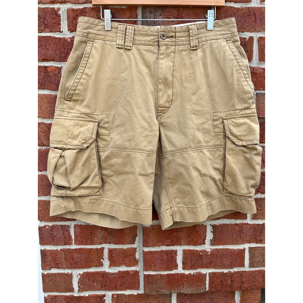 Polo Ralph Lauren Mens Tan Chino Cargo Shorts Cotton Twill Utility Size 34